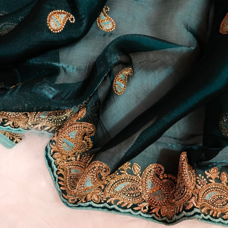 Shimmer Blue Saree