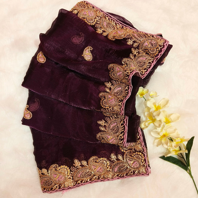 Shimmer Purple Saree