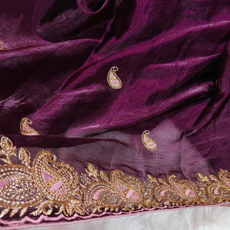 Shimmer Purple Saree