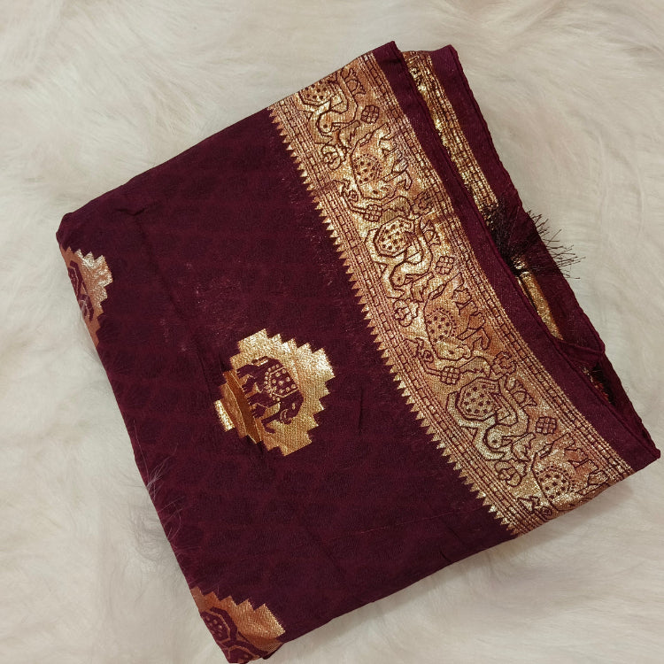 Magenta Dola Art Silk Saree