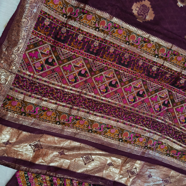 Magenta Dola Art Silk Saree
