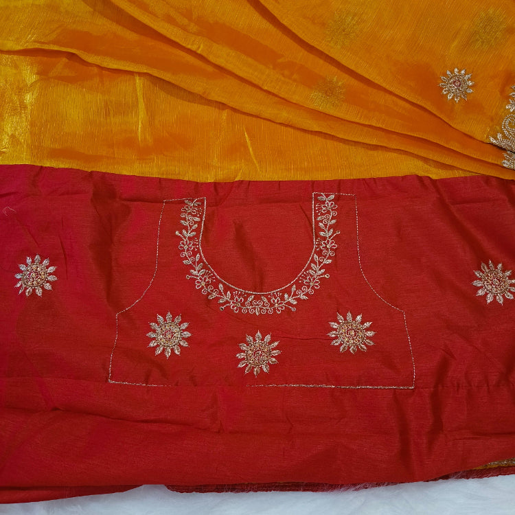 Shimmer Yellow Saree