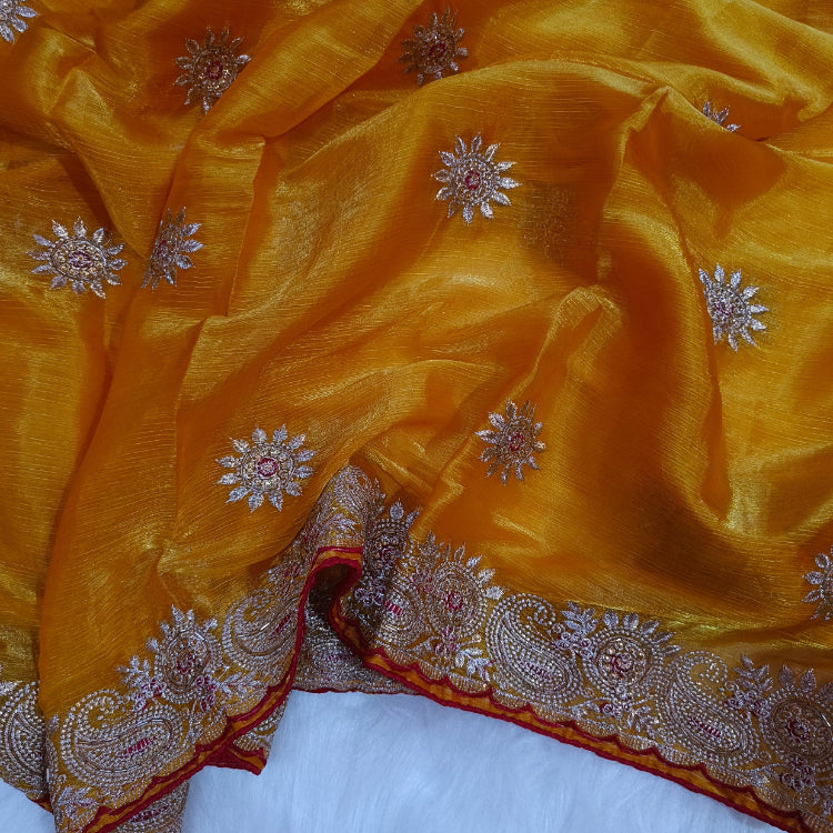 Shimmer Yellow Saree