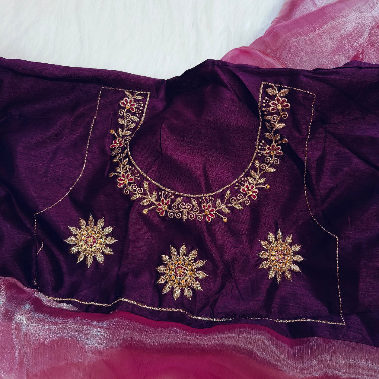 Shimmer Pink Saree