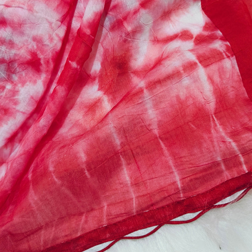 Red Art Silk Mirror Saree