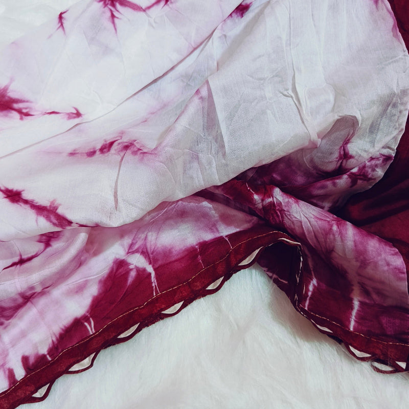 Art Silk Maroon Mirror Saree