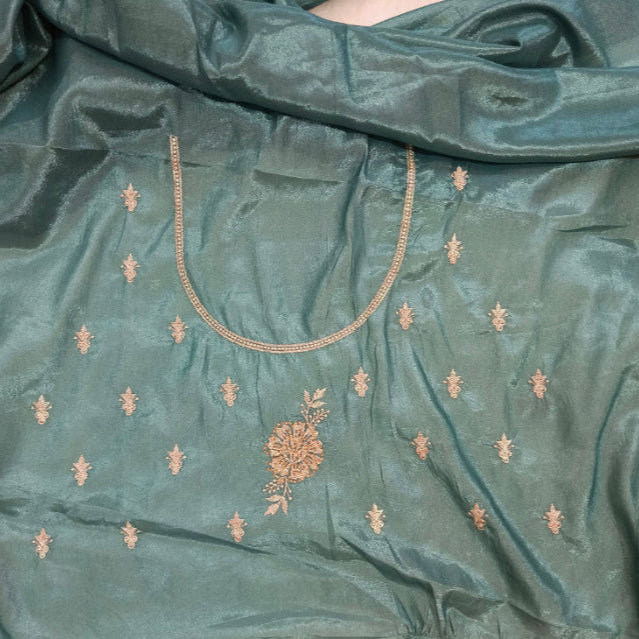 Pastel Blue Satin Saree