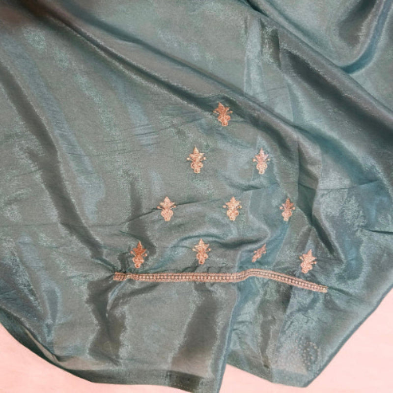 Pastel Blue Satin Saree