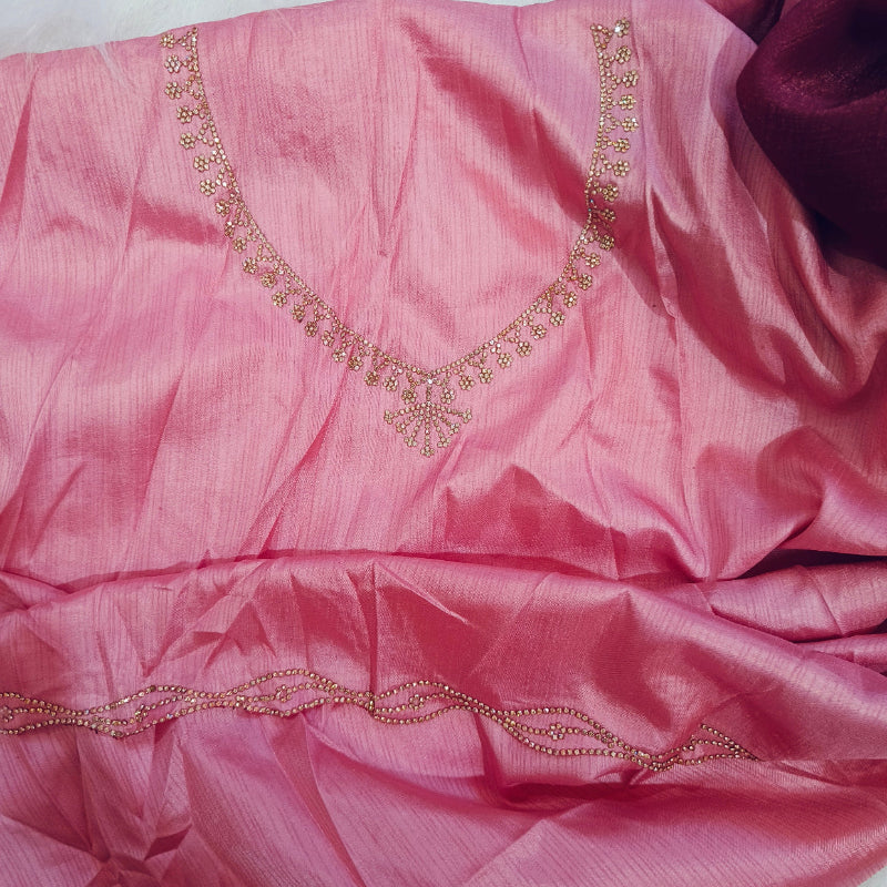 Shimmer Maroon Saree