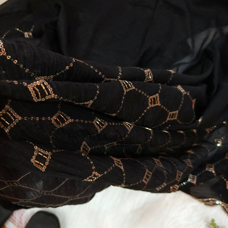 Shimmer Black Saree