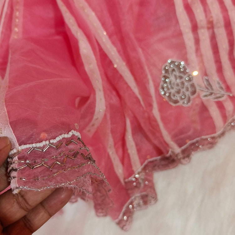 Pink Heavy Organza Saree