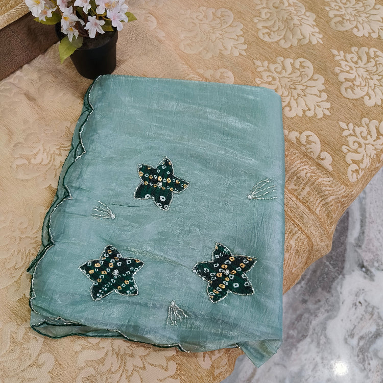 Crepe Silk Blue Shimmer Saree