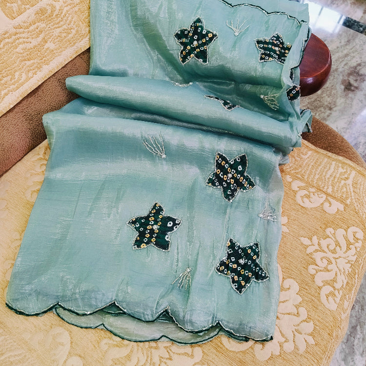 Crepe Silk Blue Shimmer Saree