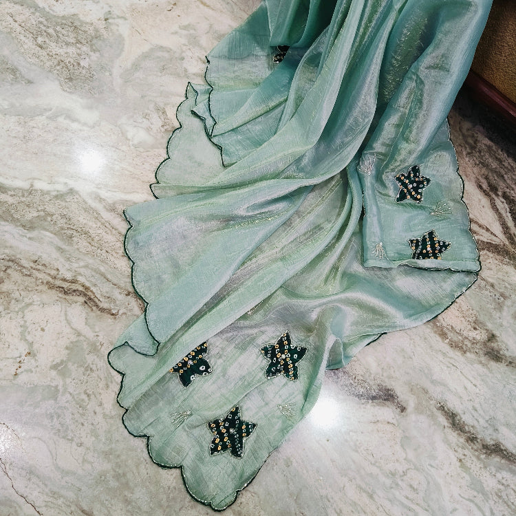 Crepe Silk Blue Shimmer Saree