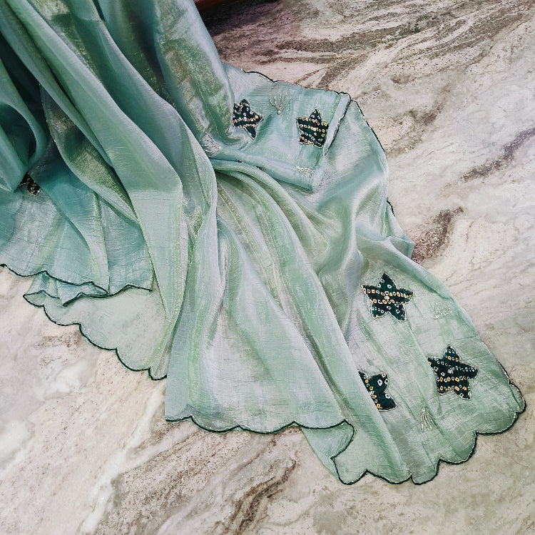 Crepe Silk Blue Shimmer Saree