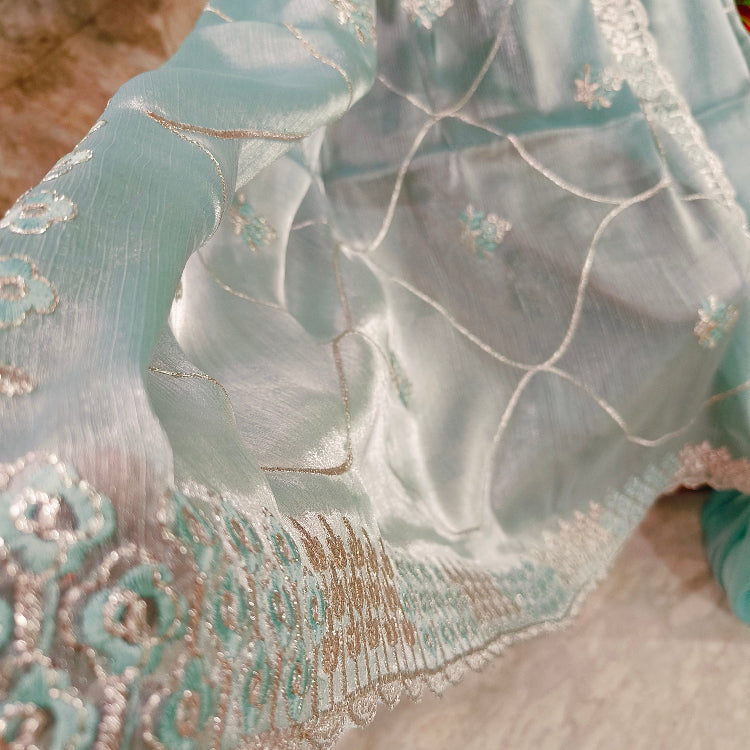 Blue Shimmer Saree