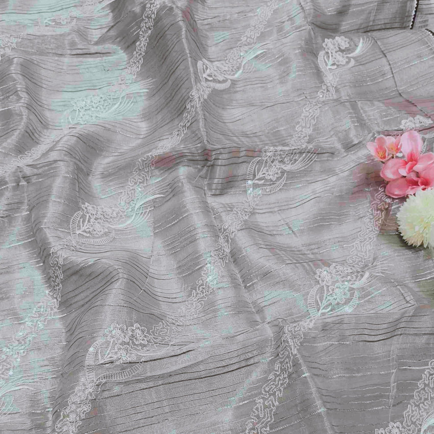 Organza Grey Saree