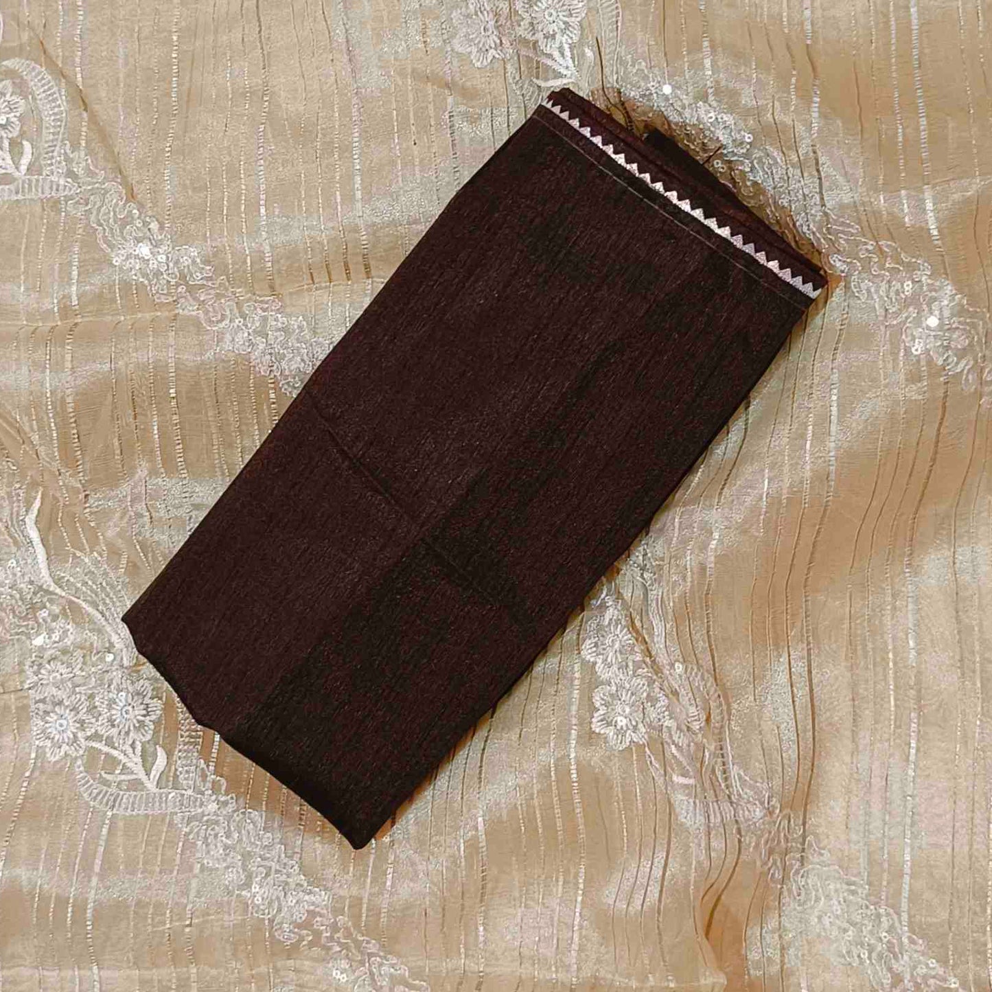 Organza Pastel Brown Saree
