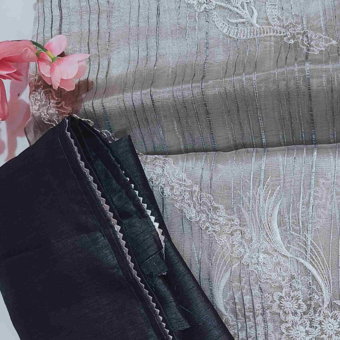 Organza Grey Saree