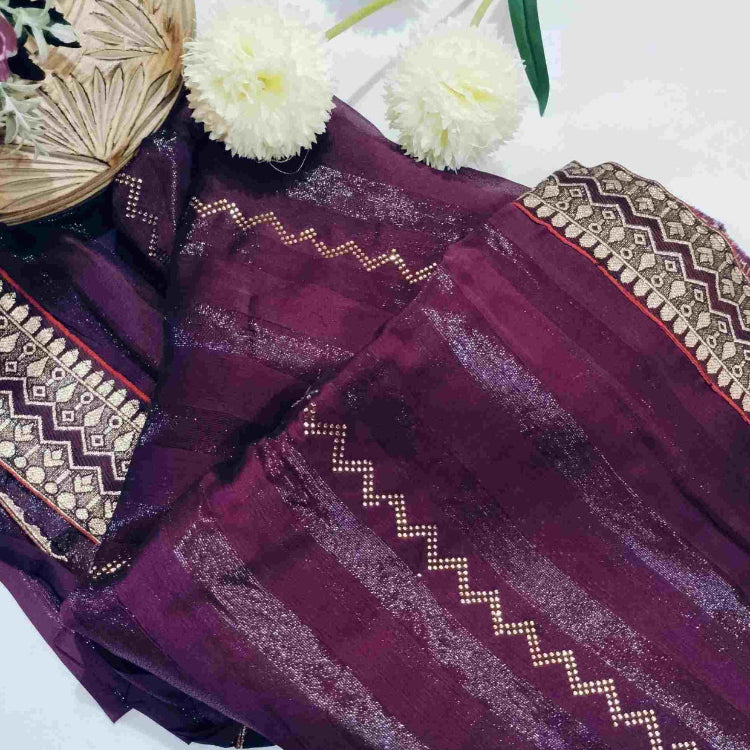 Magenta Georgette Saree