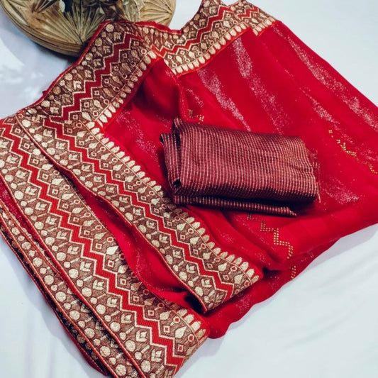 Red Georgette Saree