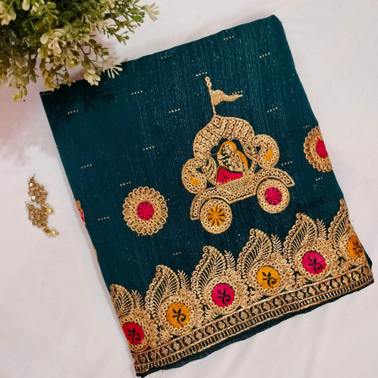 Dark Blue Shimmer Saree