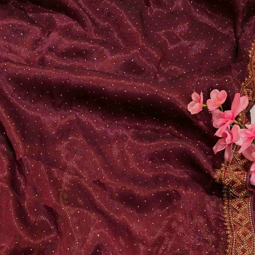 Maroon Shimmer Saree