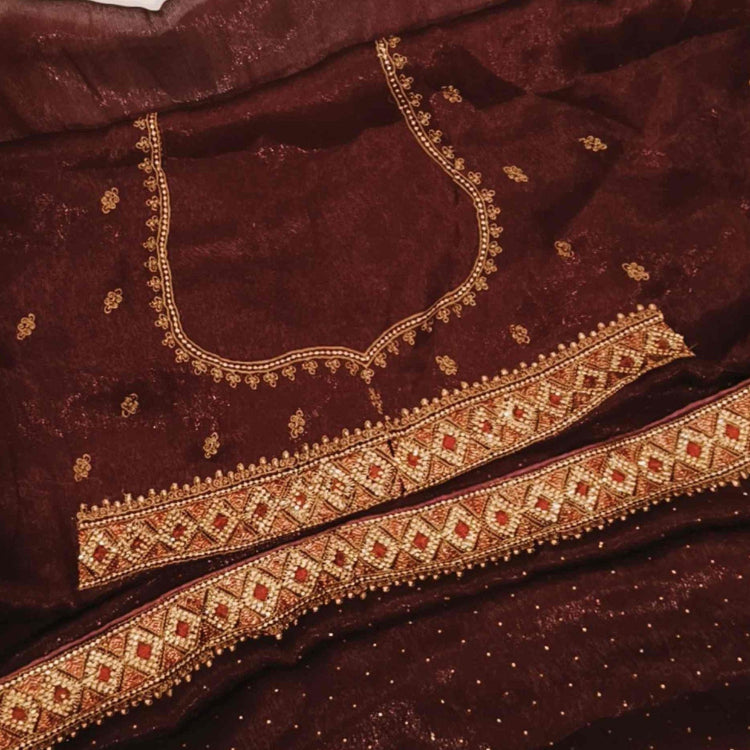 Maroon Shimmer Saree