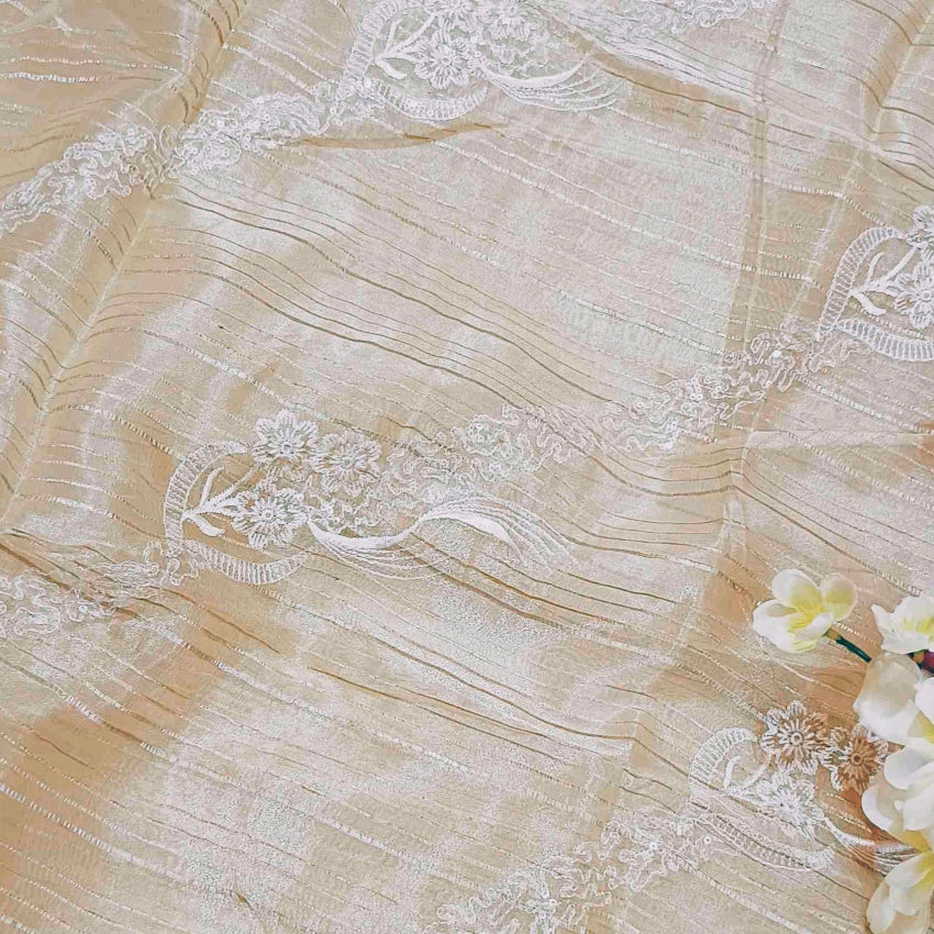 Organza Pastel Brown Saree