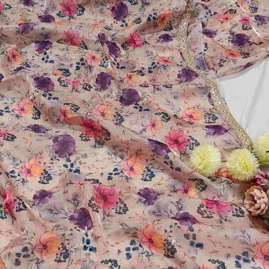 Organza Floral Printed Saree