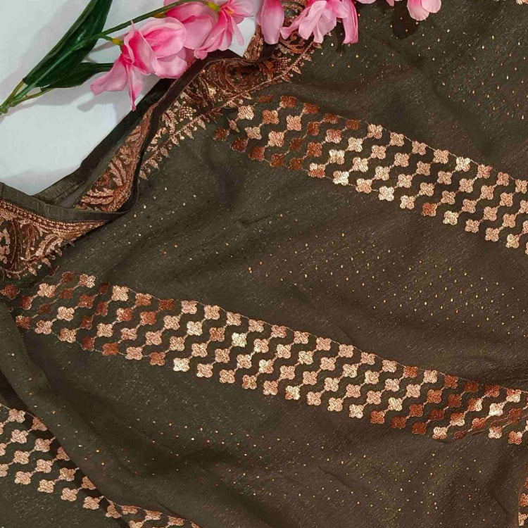 Olive Green Shimmer Saree