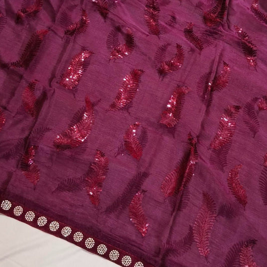 Jimmychoo Magenta Sequin Saree