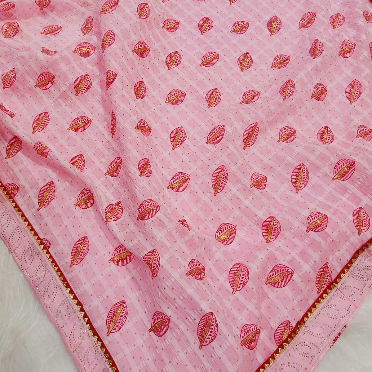 Pink Printed Saree