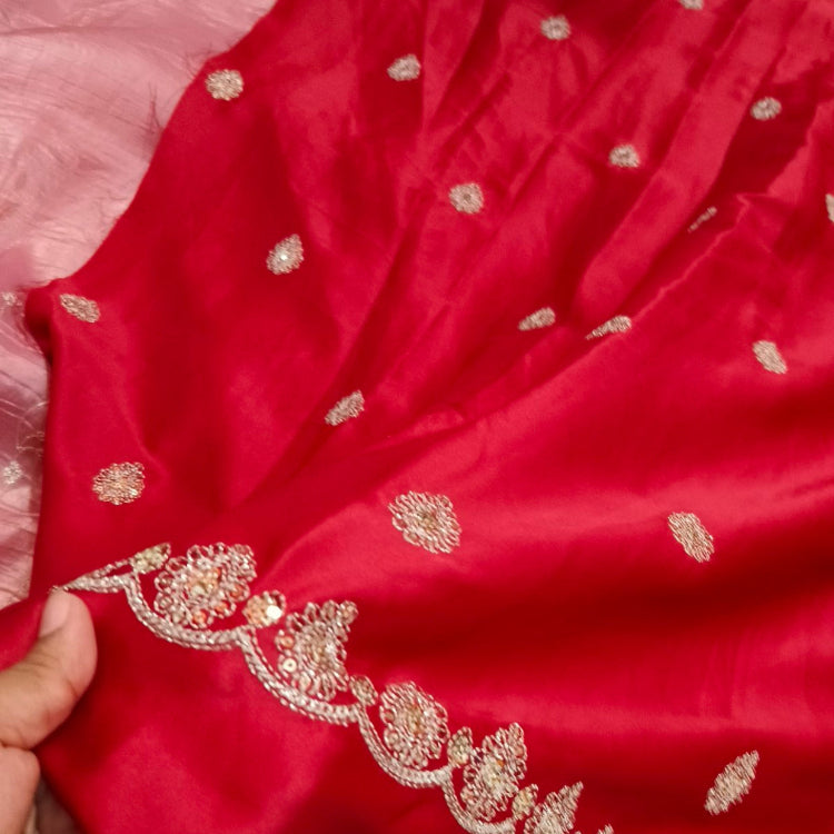 Pastel Pink Art Silk Saree