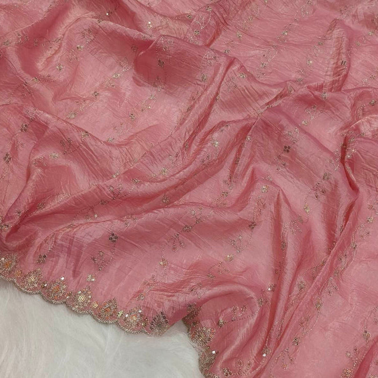 Pastel Pink Art Silk Saree