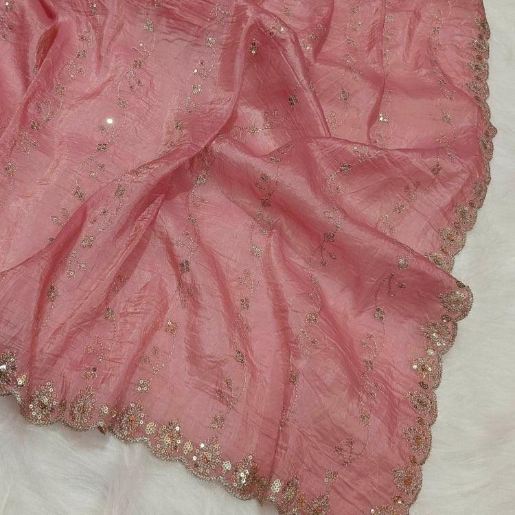 Pastel Pink Art Silk Saree