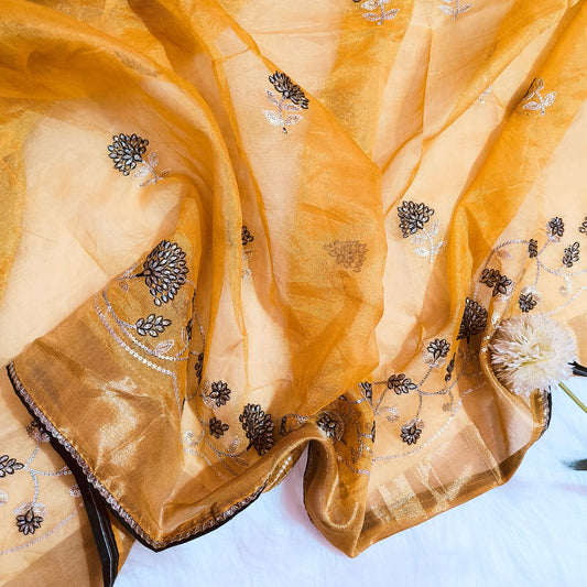 Pastel Yellow Cotton Silk Saree