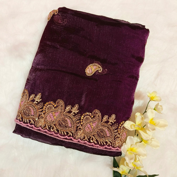Shimmer Purple Saree