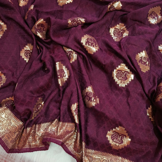 Magenta Dola Art Silk Saree