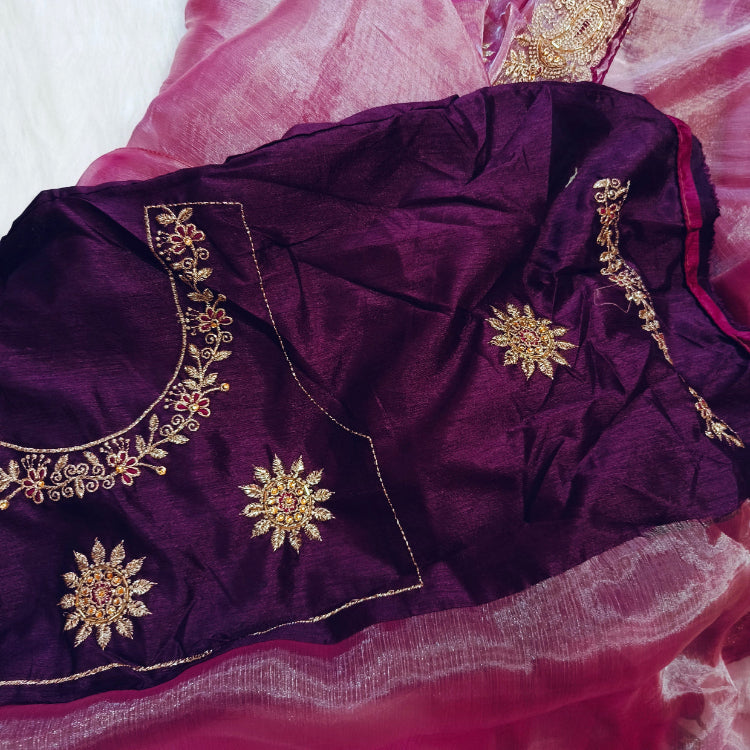 Shimmer Pink Saree