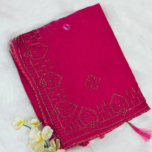 Pink Art Silk Saree