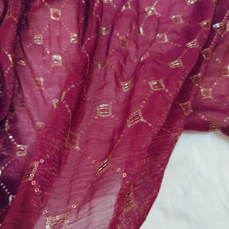 Shimmer Maroon Saree