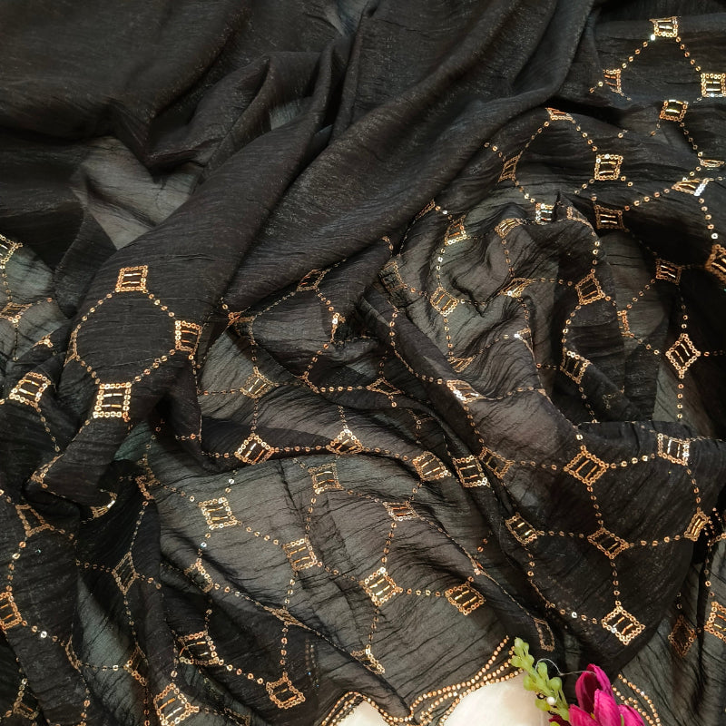 Shimmer Black Saree
