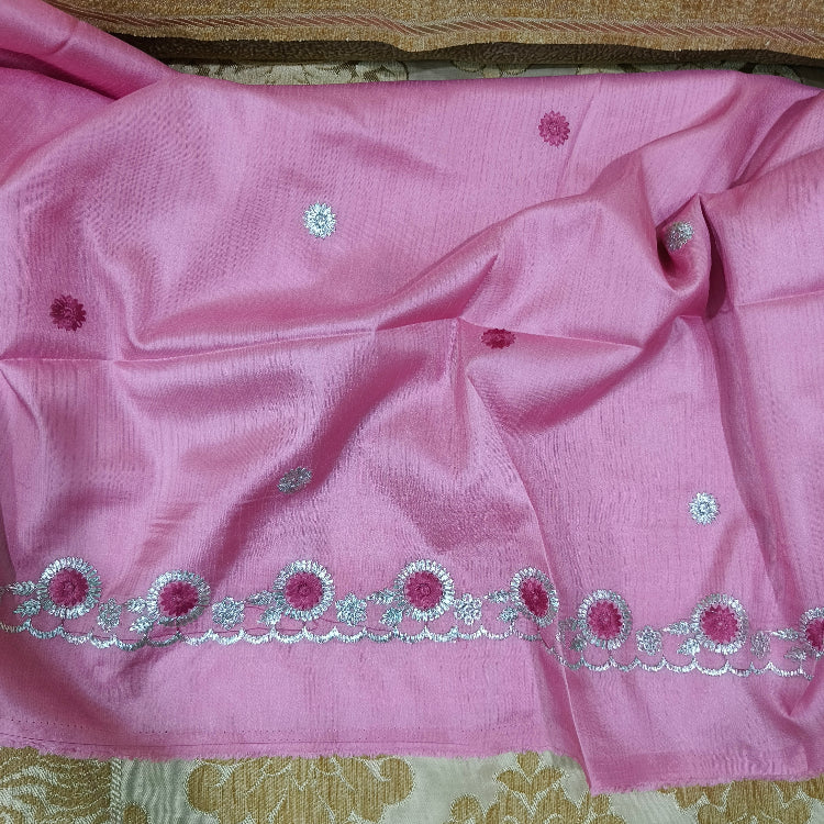 Organza Pastel Maroon Saree