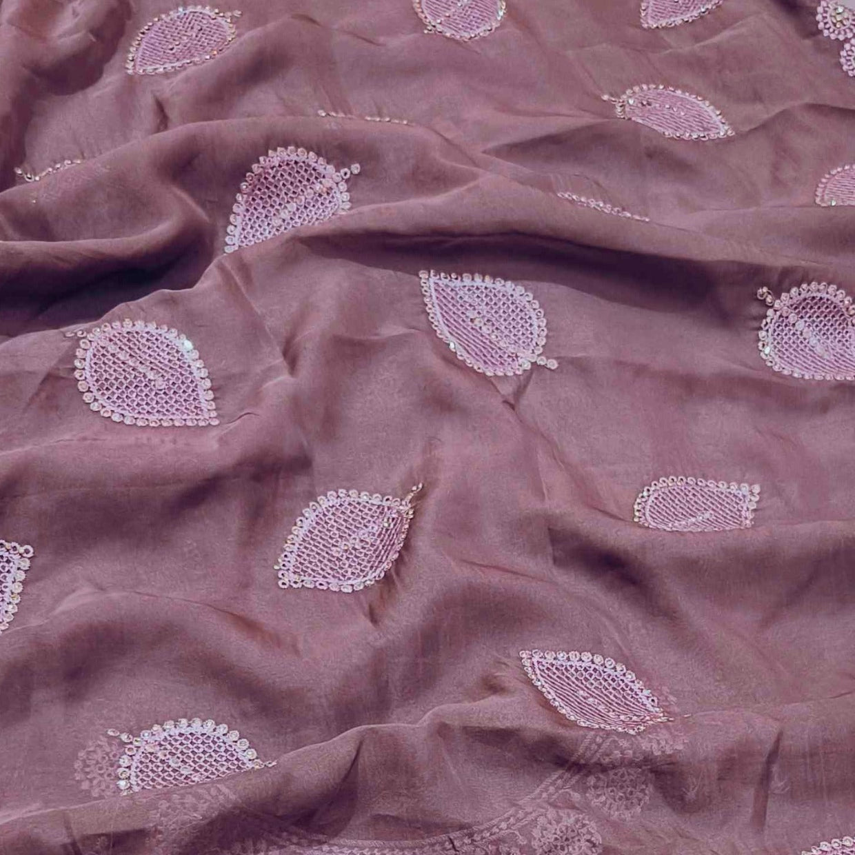 Pastel Lavender Satin Saree