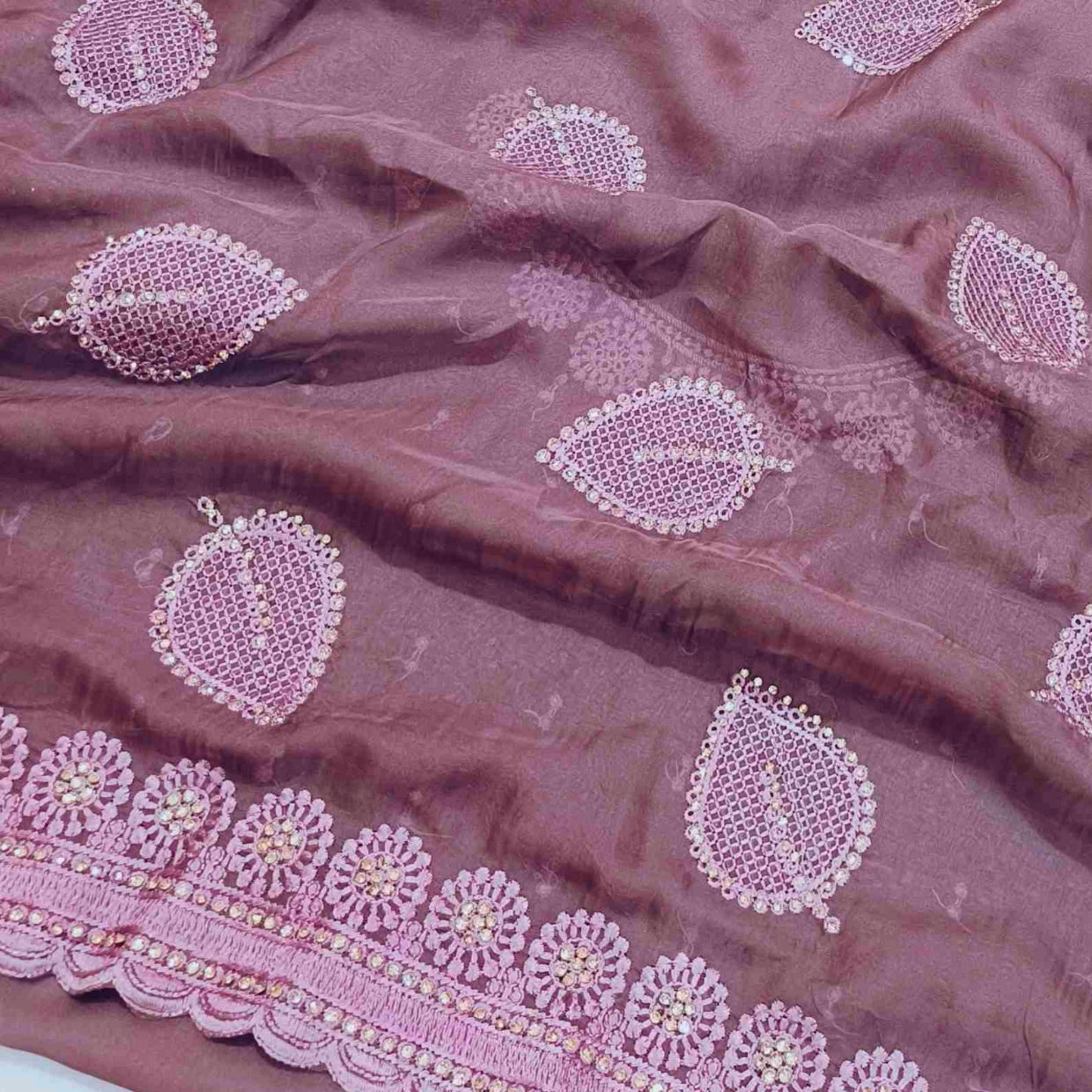Pastel Lavender Satin Saree