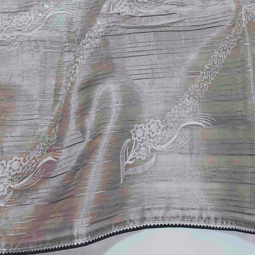 Organza Grey Saree